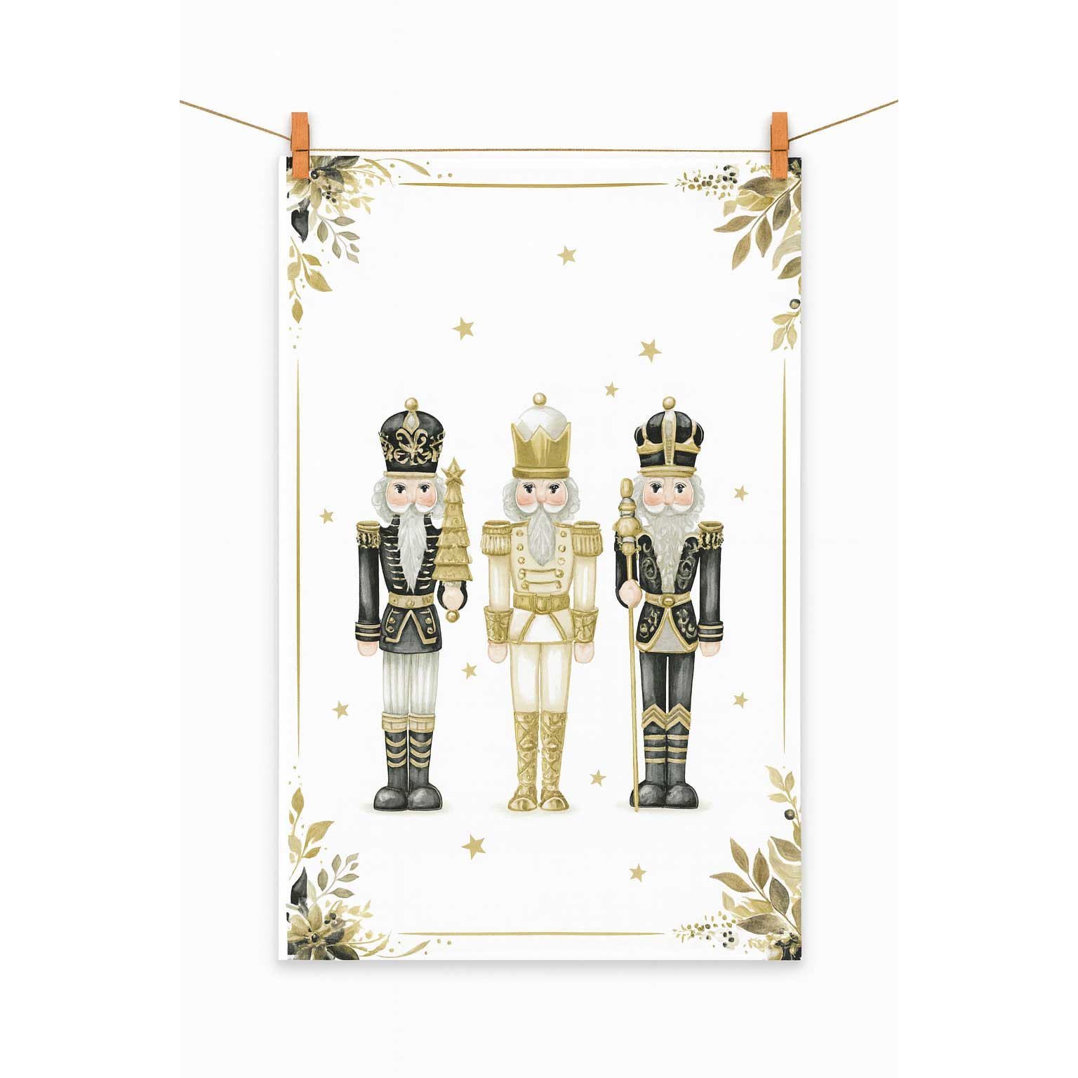 Karácsonyi diótörős konyharuha 100% pamut Royal Nutcrackers kollekció