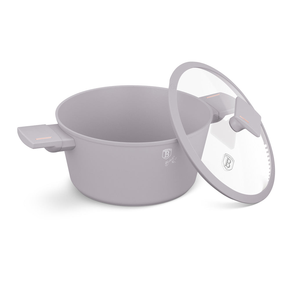 Kovácsolt alumínium lábas fedővel 30 cm Indukcióstapadásmentes Berlinger Haus Taupe Collection