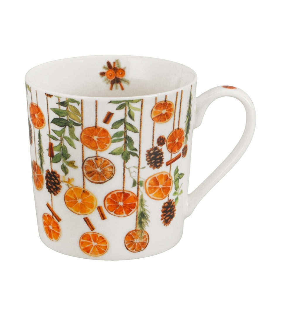 Karácsonyi Porcelán bögre 360 ml fenyőfa díszcsomagolásban Winter Fruits