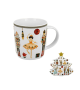 Karácsonyi diótörő Porcelán bögre 400 ml fenyőfa díszcsomagolásban Christmas Nutcracker