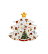 Karácsonyi fenyőfás porcelán bögre 400 ml fenyőfa díszcsomagolásban Christmas Tree 3