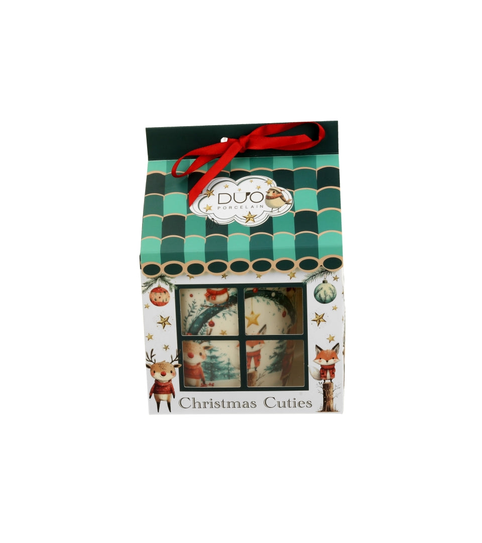 Karácsonyi porcelán bögre 400 ml házikó díszcsomagolásban Christmas Cuties 2