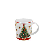 Karácsonyi fenyőfás porcelán bögre 400 ml házikó díszcsomagolásban Christmas Tree 3