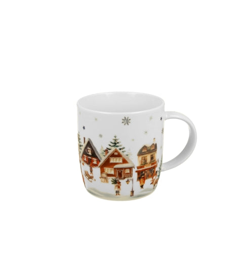 Karácsonyi porcelán bögre házikó díszcsomagolásban 400 ml Christmas Village