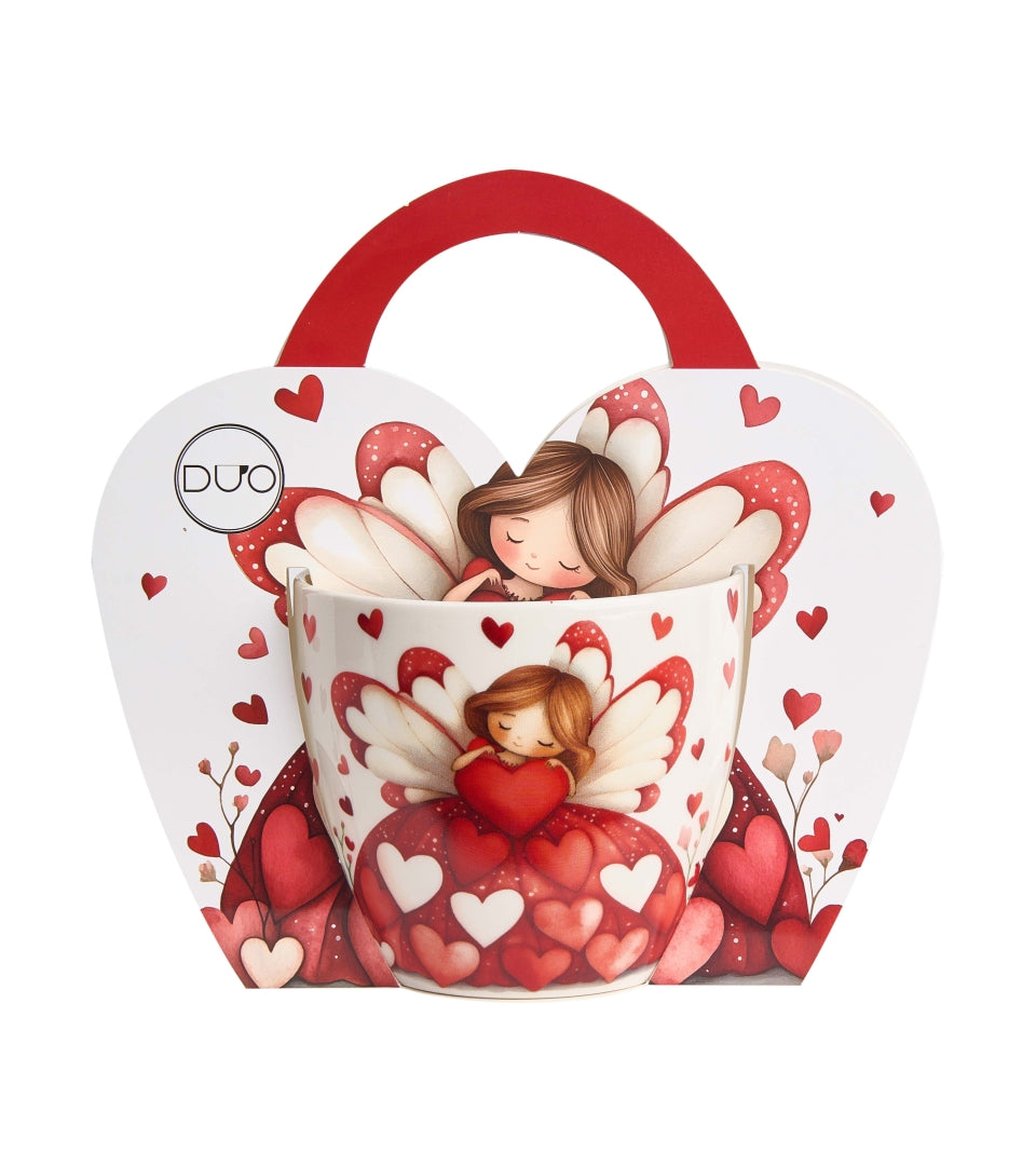 Valentin napi porcelán bögre papír dísztasakkal Angyal 460 ml