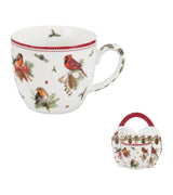 Karácsonyi madárkás porcelán bögre 460 ml díszcsomagolásban Birds of Winter