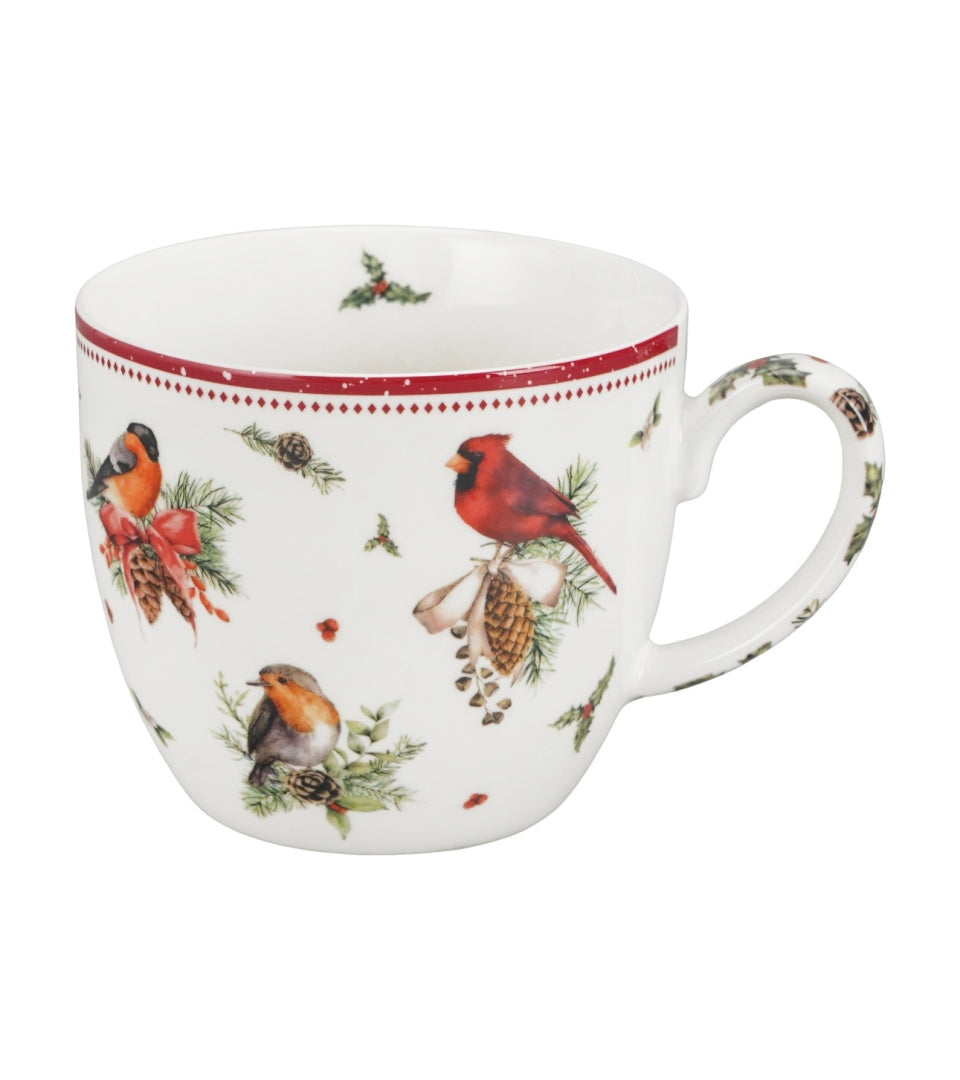 Karácsonyi madárkás porcelán bögre 460 ml díszcsomagolásban Birds of Winter
