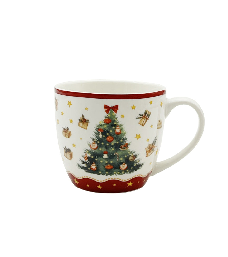 Karácsonyi fenyőfás porcelán bögre 460 ml díszcsomagolásban Christmas Tree 3