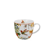 Porcelán bögre papír díszcsomaggal kolibri madaras Linnea