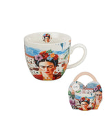 Porcelán bögre 460 ml dísztasakkal Mexican Art Red