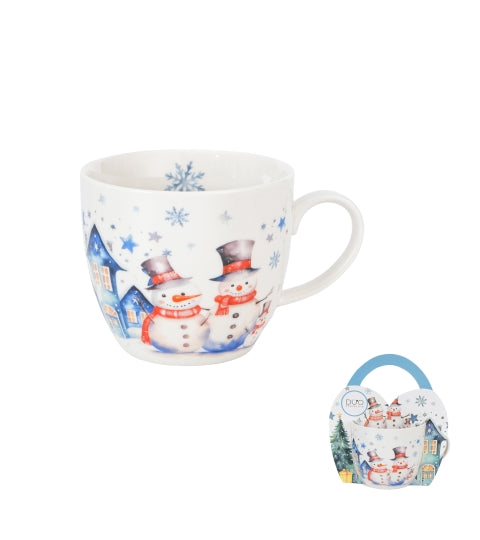 Karácsonyi hóemberes porcelán bögre 460 ml díszcsomagolásban Snowman