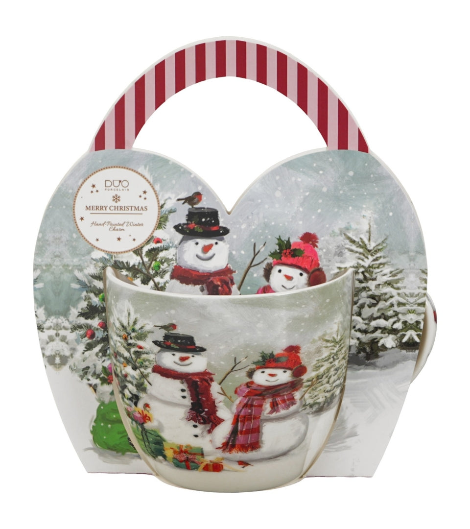 Hóemberes Karácsonyi porcelán bögre díszcsomagolásban 460 ml Snowman Smile