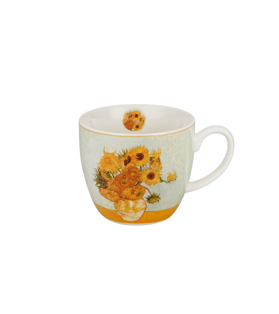Porcelán bögre dísztasakkal Van Gogh Napraforgók 460 ml