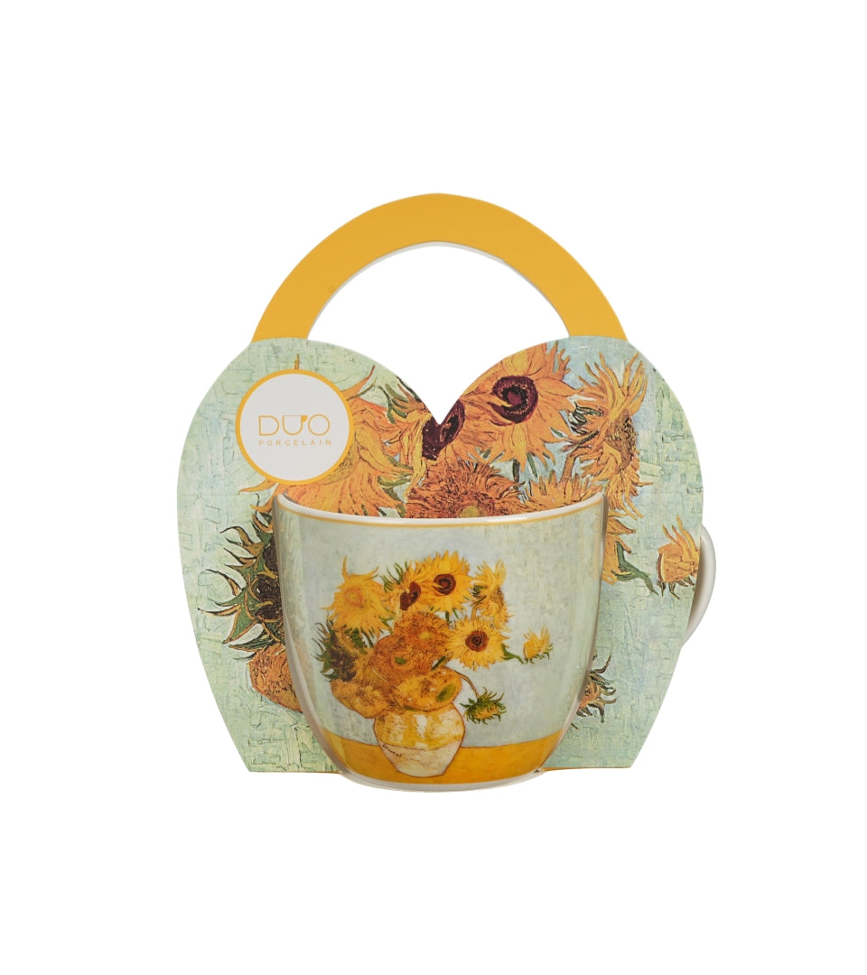 Porcelán bögre dísztasakkal Van Gogh Napraforgók 460 ml
