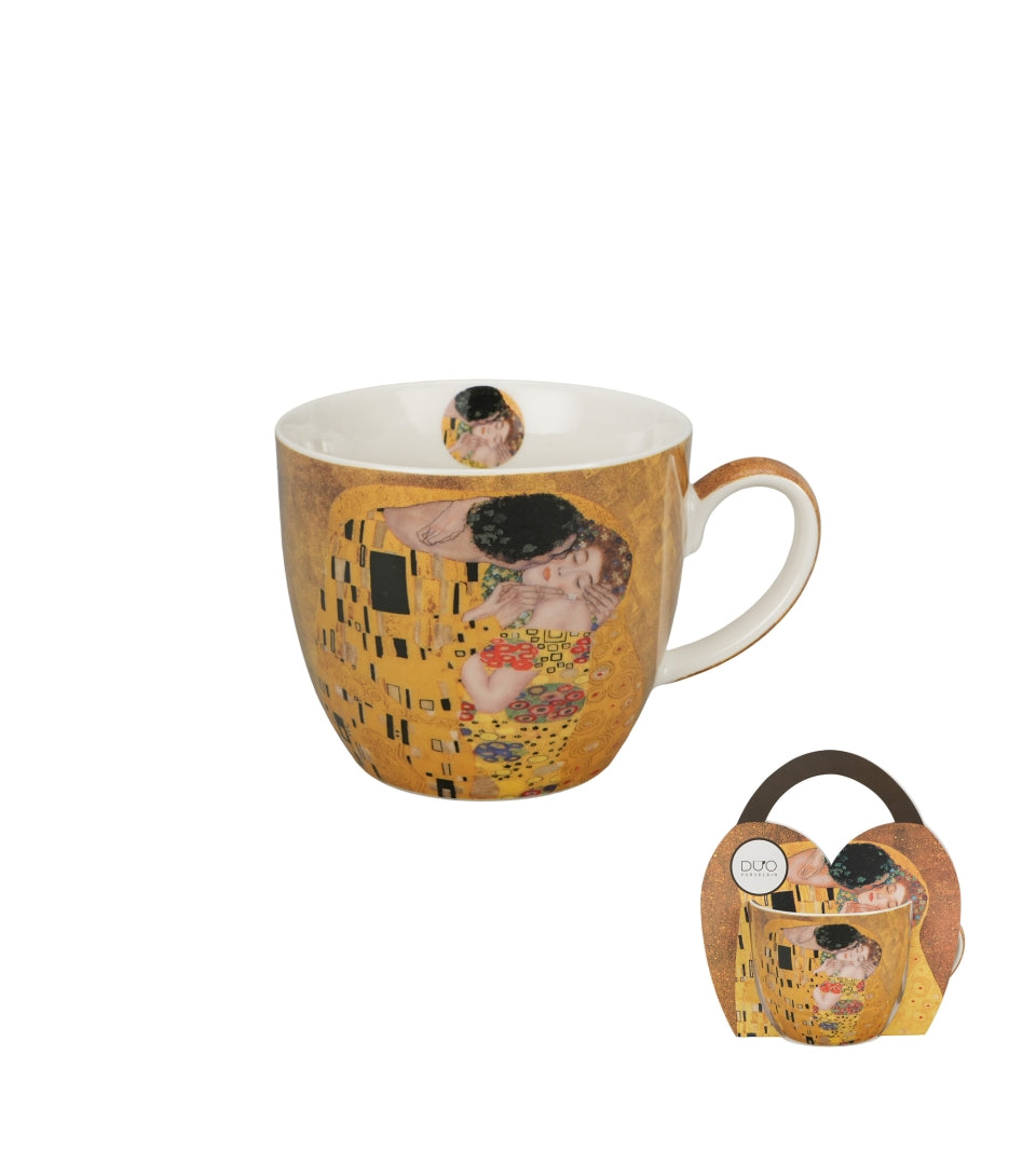 Klimt porcelán bögre dísztasakkal A Csók 460 ml