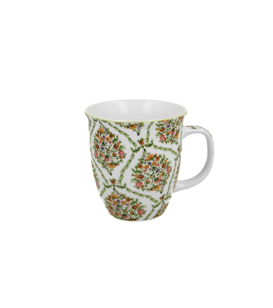 Porcelán bögre virág mintás 650 ml díszdobozban