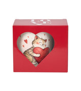 Valentin napi cicás porcelán bögre díszdobozban Cat with toy 650 ml