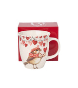 Valentin napi szíves madaras porcelán bögre díszdobozban 650 ml