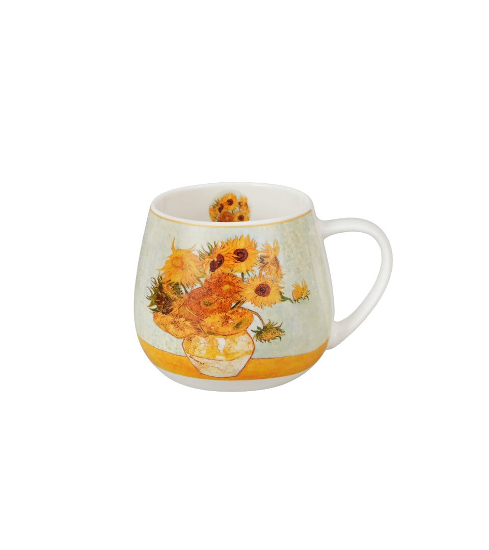 Porcelán bögre 430 ml Van Gogh Napraforgók ajándék díszdobozban
