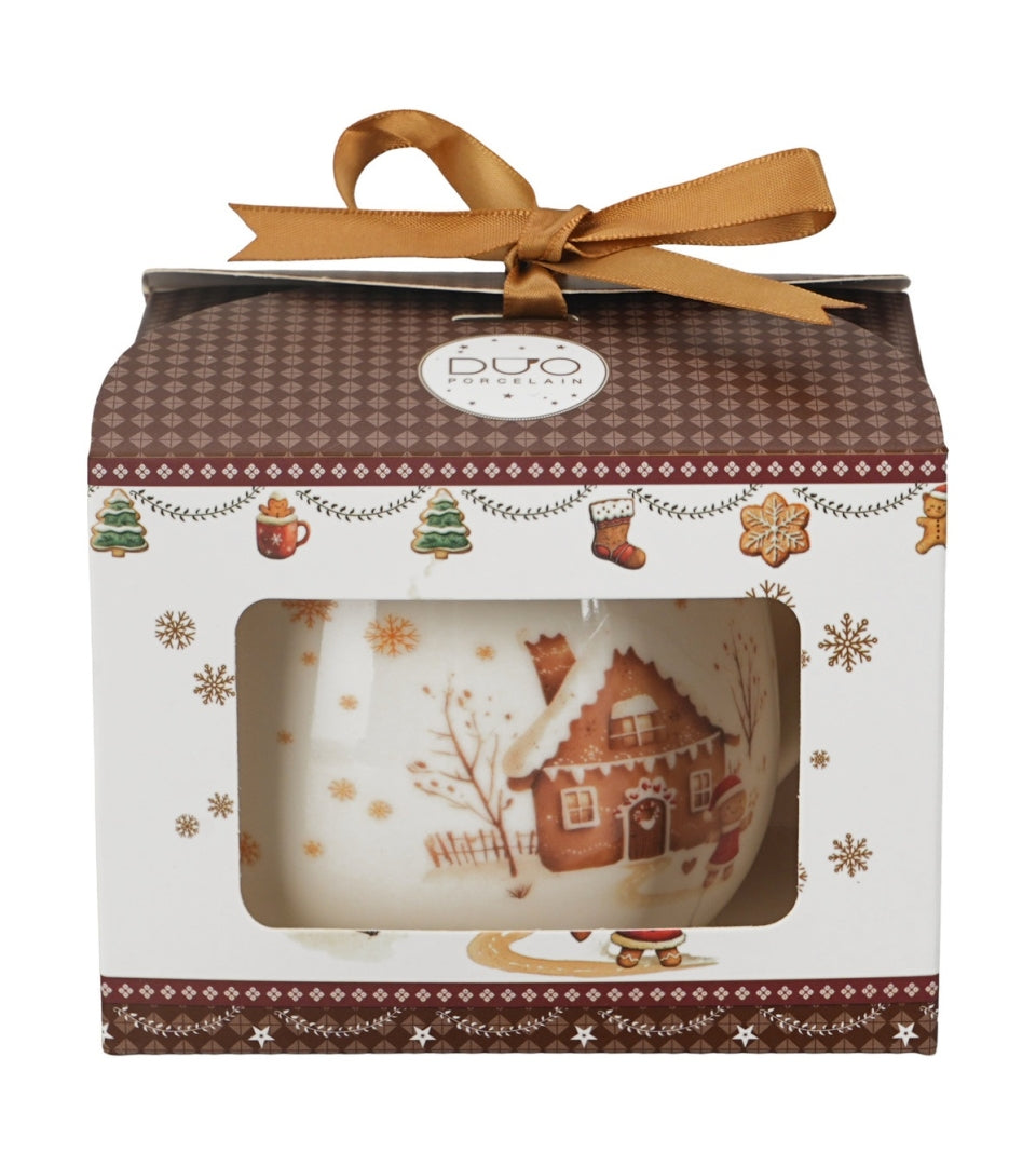 Karácsonyi Porcelán bögre 430 ml díszdobozban Gingerbread House
