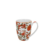 Porcelán bögre piros virág mintás 360 ml díszdobozban