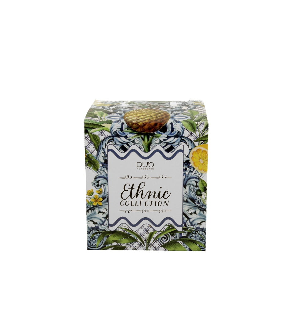 Porcelán bögre citrom és ananász mintás 360 ml díszdobozban