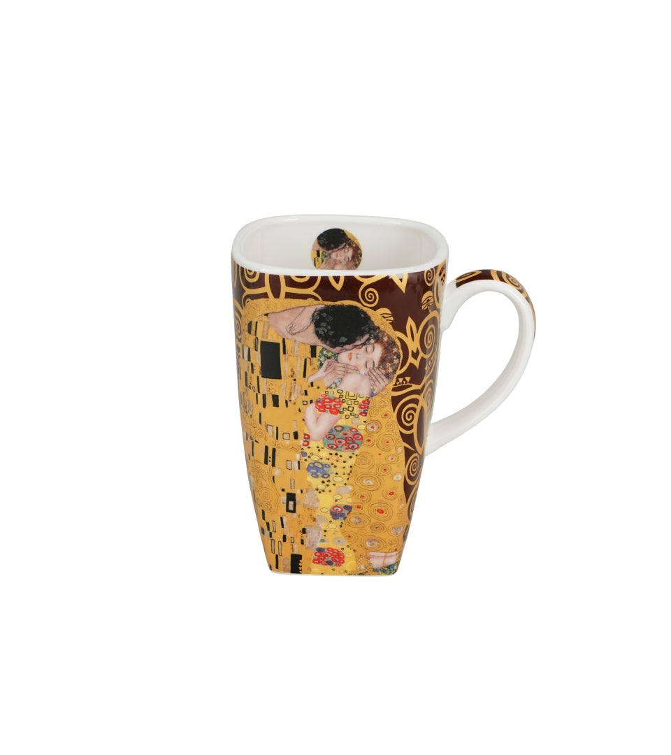 Porcelán nagy bögre 650 ml ajándék díszdobozban Klimt A Csók