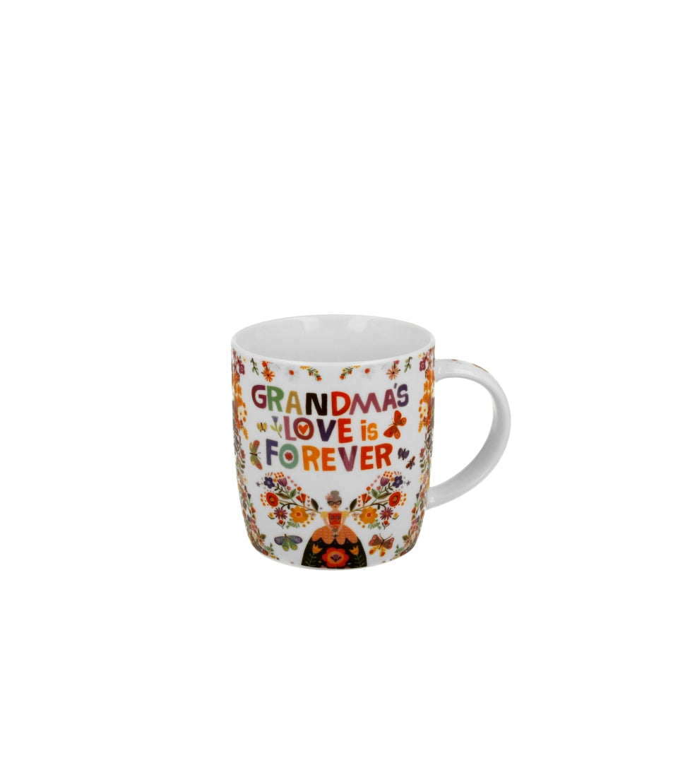 Ajándék Porcelán bögre 400 ml papír díszcsomagolásban nagymamának