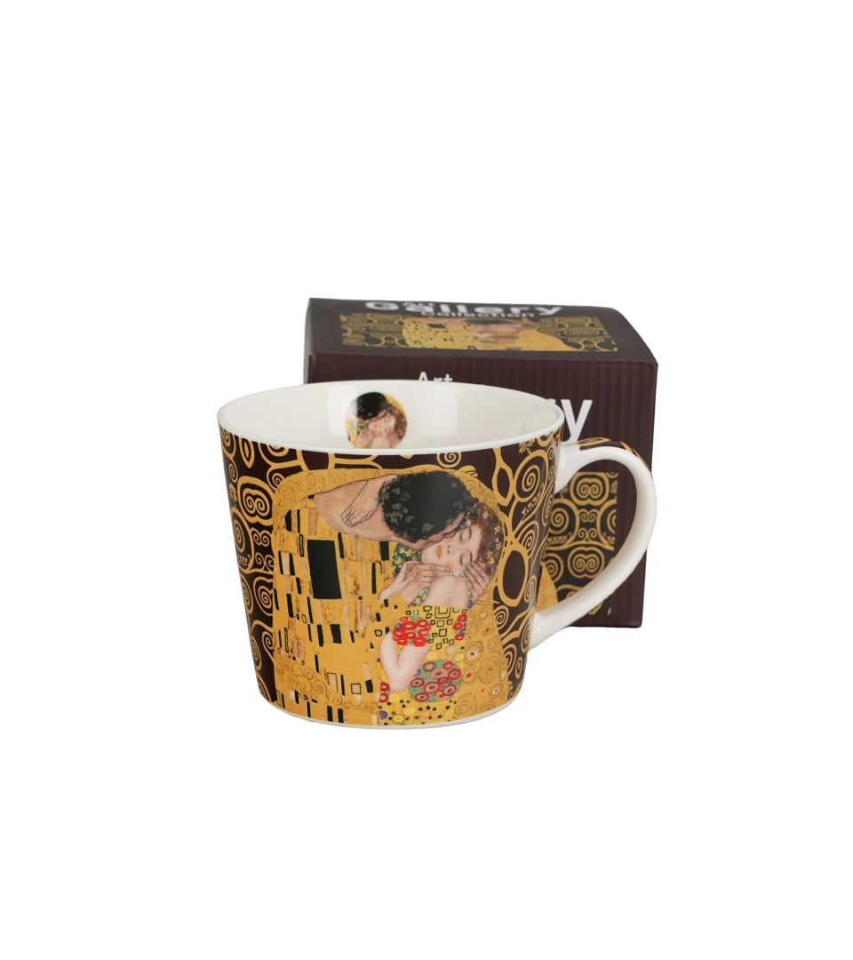 Porcelán jumbo bögre 600 ml ajándék díszdobozban Klimt A Csók