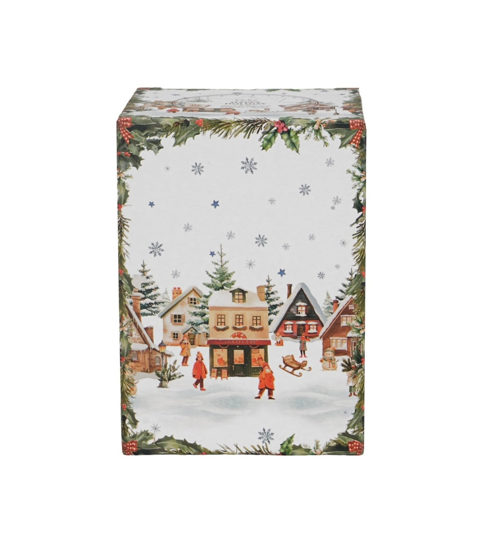 Karácsonyi Rozsdamentes acél hőtartó termosz pohár duplafalú 330 ml Christmas Village