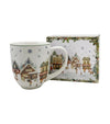 Karácsonyi porcelán nagy jumbo bögre díszdobozban Christmas Village 1000 ml