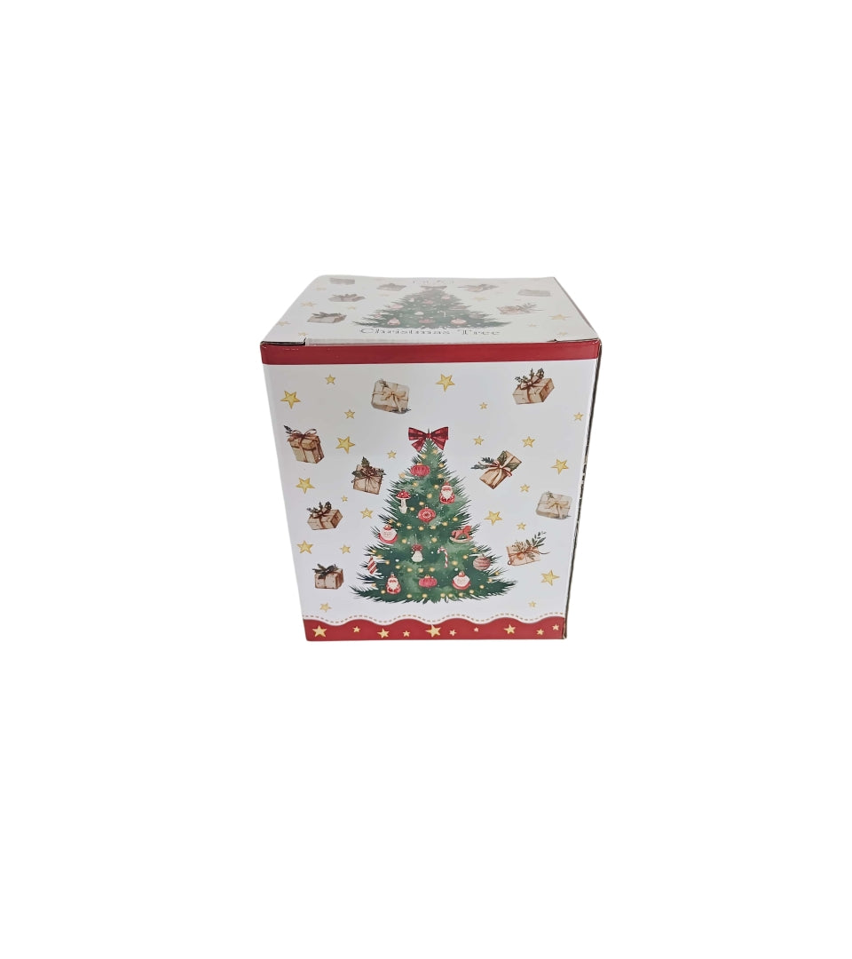 Karácsonyi fenyőfás porcelán bögre fém szűrővel díszdobozban Christmas Tree 3