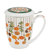 Karácsonyi Porcelán teás bögre szűrővel 360 ml díszdozban Winter Fruits
