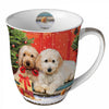 Bögre, csésze Kutyás karácsonyi bögre porcelán 400 ml Dogs at the door