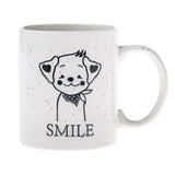 Bögre Kutyás kerámia bögre fekete rajzos kutya Smile felirattal
