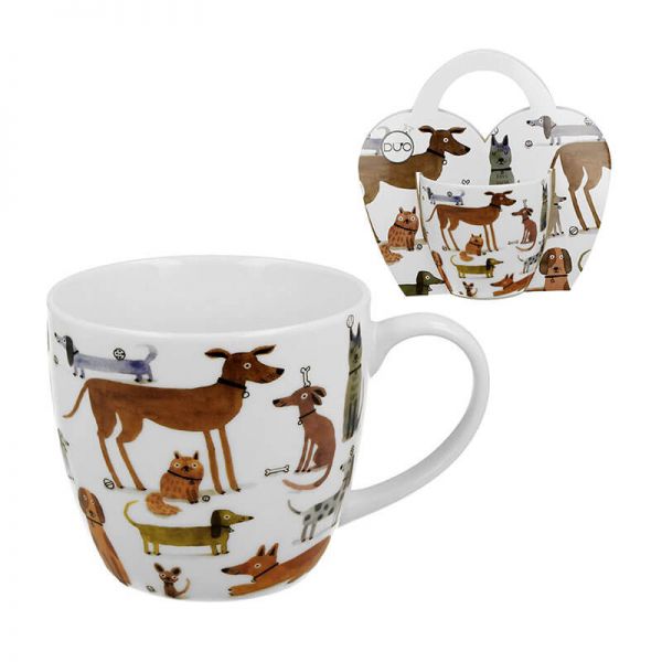 Kutyás porcelán bögre díszcsomagolásban – 460 ml – DOGS
