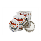 Bögre, csésze Kutyás porcelán bögre fém szűrővel díszdobozban Long Dogs