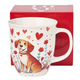 Kutyás porcelán bögre LOVE díszdobozban - nagyméretű - 650 ml