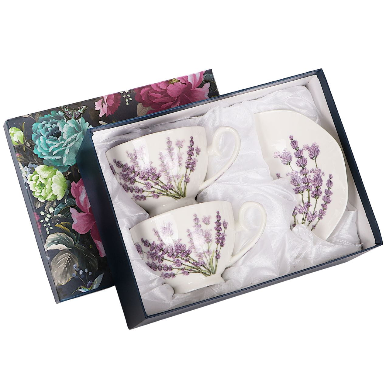 Bögre, csésze Lavender secret porcelán levendula virágos csésze 2 személyes