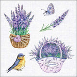 Szalvéta Levendula kosaras papírszalvéta 33x33 cm 20 db-os