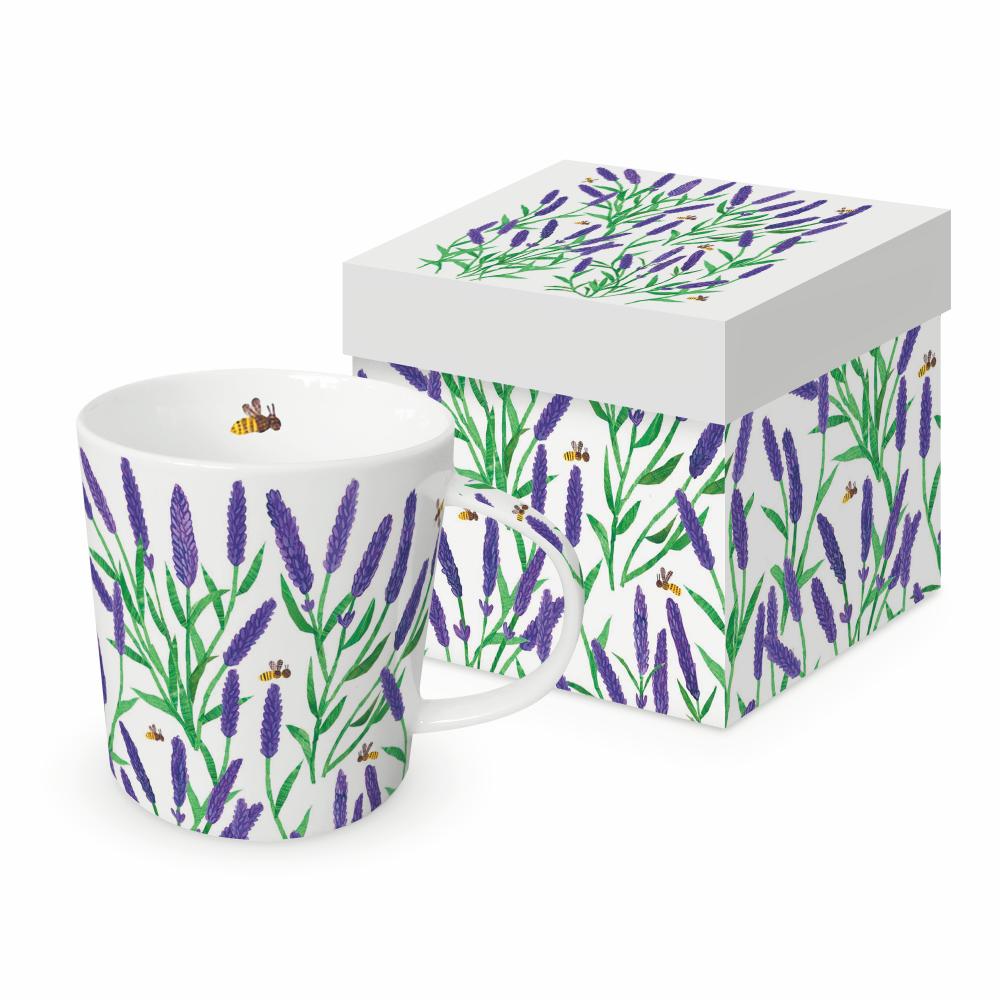 Bögre Levendula mintás porcelán bögre Tracey´s Lavendula