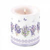 Levendula virágos átvilágítós gyertya 10x10 cm Lovely lavender white