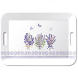 Levendula virágos műanyag konyhai nagy tálca 33x47 cm Lovely lavender white