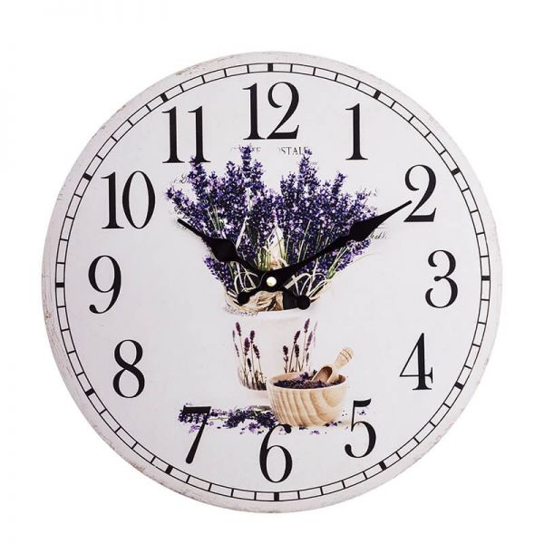 Levendulás falióra Provence 34 cm kaspóban