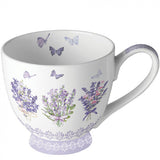 Levendulás porcelán bögre Lovely lavender white 450 ml