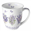 Levendulás porcelán bögre Lovely lavender white