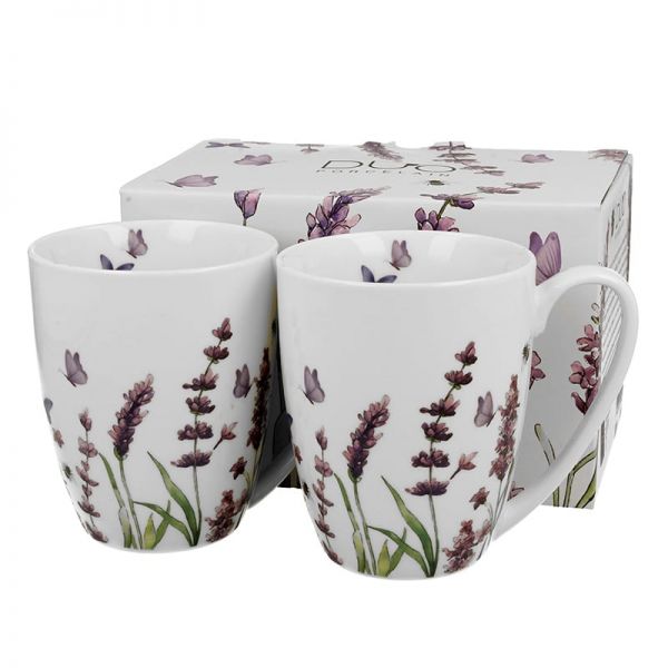 Levendulás porcelán bögre szett – 2 darabos 360 ml – díszdobozos – Classic Lavende