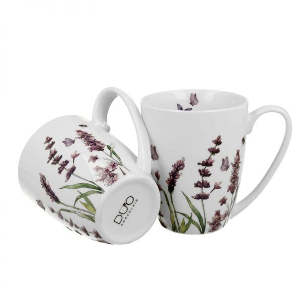 Levendulás porcelán bögre szett – 2 darabos 360 ml – díszdobozos – Classic Lavende