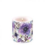 Lila virágos átvilágítós viasz gyertya kicsi Purple dream
