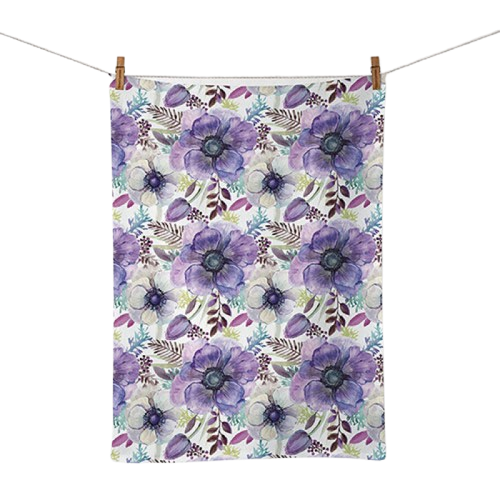 Lila virágos pamut konyharuha Purple dream